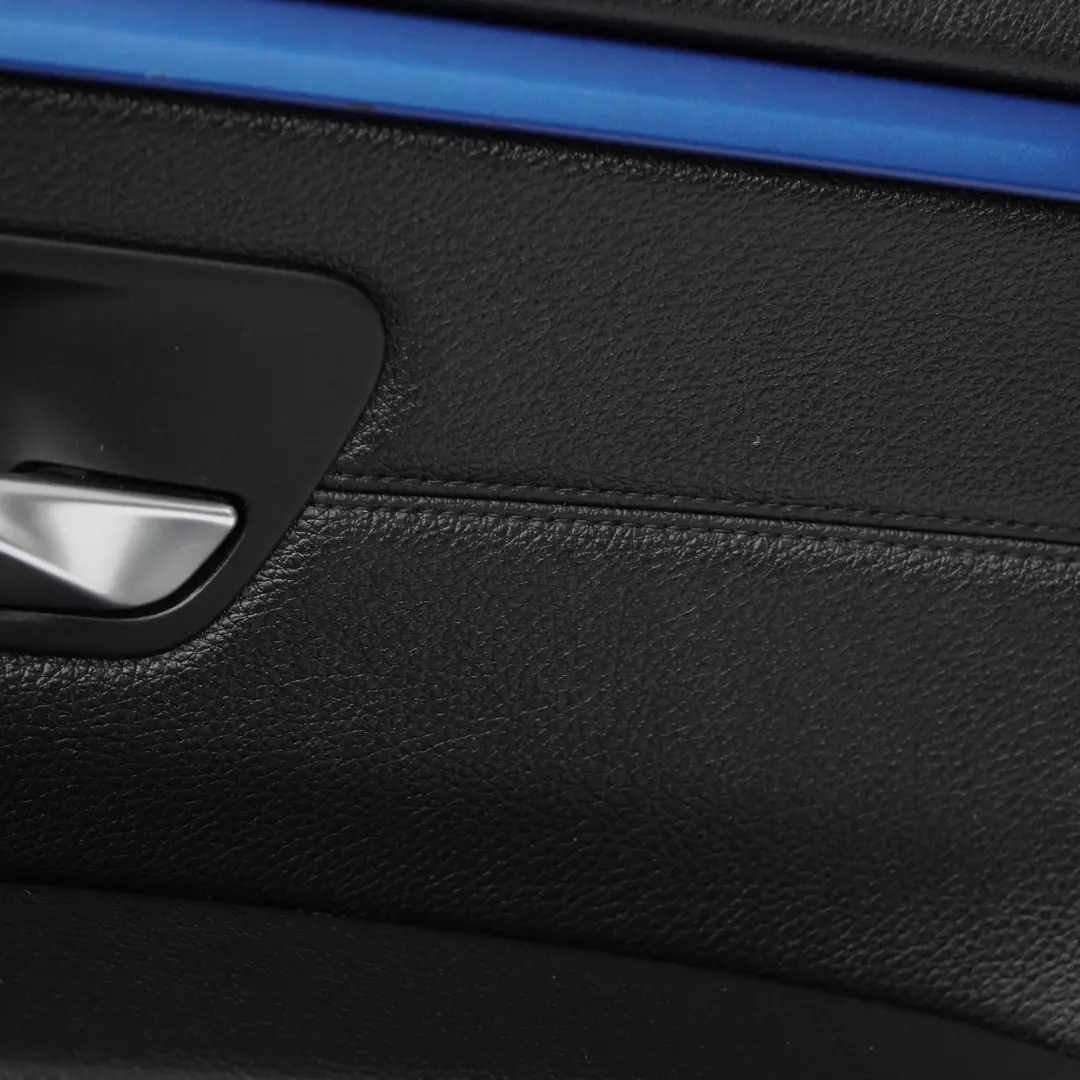 Türkartenverkleidung hinten rechts Verkleidung Leder Schwarz Blau für BMW F36 mit Teilenummer 7346340 BMW F36 Türkartenverkleidung hinten rechts Verkleidung Leder Schwarz Blau - SKU 7346340-1 - Teilenummer 7346340