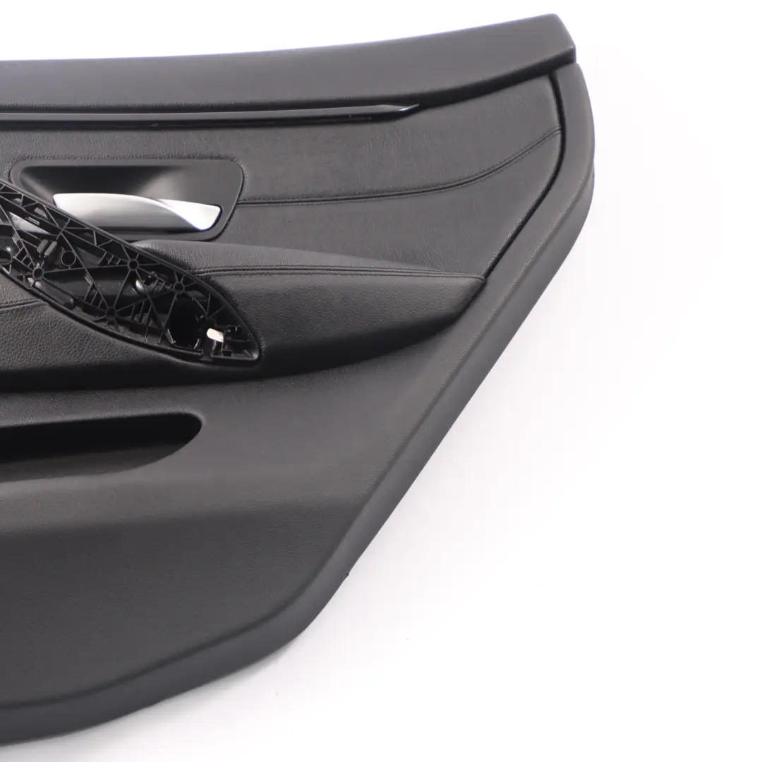 Door Card Trim Posteriore Destro Rivestimento In Pelle Striscia Nera per BMW F36 con numero di parte 7346340 BMW F36 Door Card Trim Posteriore Destro Rivestimento In Pelle Striscia Nera - SKU 7346340-2 - Numero di parte 7346340