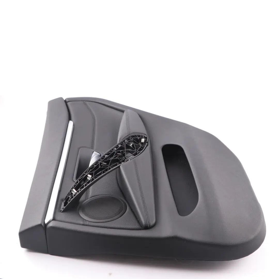 Door Card Trim Rear Right O/S Panelling Lining Leather Black Chrome to BMW F36 with Part number 7346340 BMW F36 Door Card Trim Rear Right O/S Panelling Lining Leather Black Chrome - SKU 7346340-3 - Part number 7346340