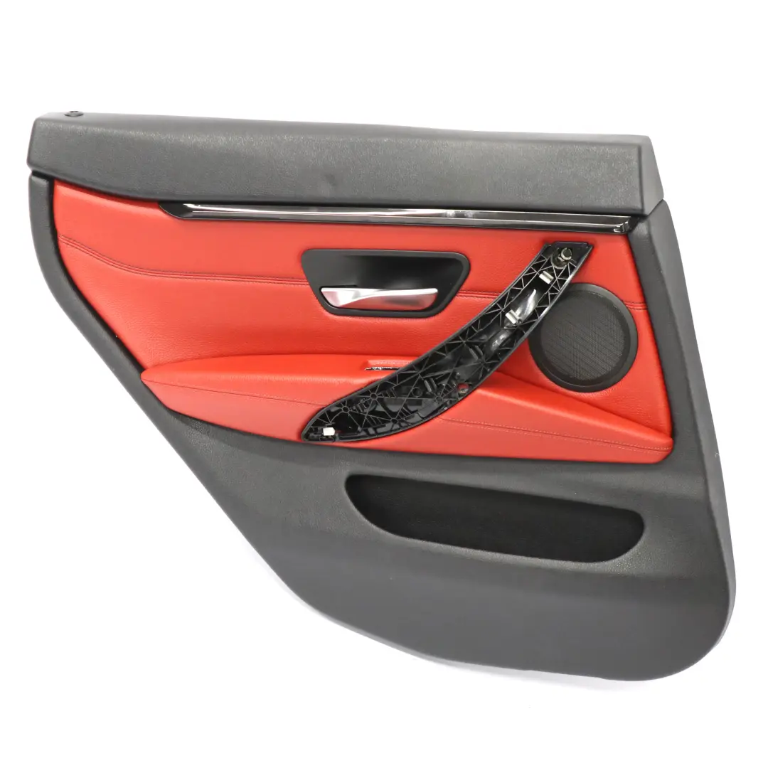 Scheda Porta Posteriore Sinistra Fodera Pannello Pelle Rossa per BMW F36 con numero di parte 7346347 BMW F36 Scheda Porta Posteriore Sinistra Fodera Pannello Pelle Rossa - SKU 7346347-1 - Numero di parte 7346347