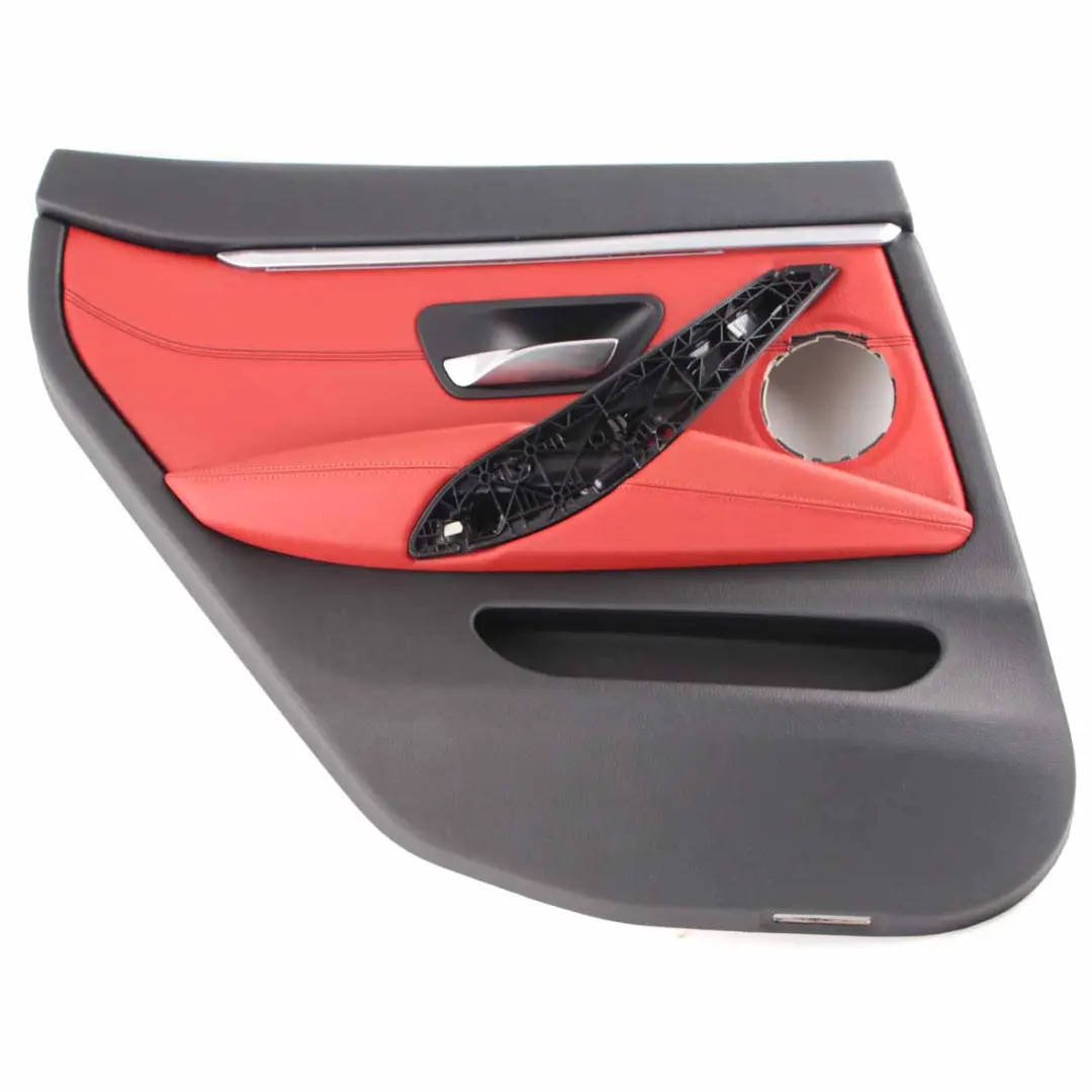 Door Card Rear Left N/S Lining Trim Panel Red Leather to BMW F36 LCI with Part number 7346347 BMW F36 LCI Door Card Rear Left N/S Lining Trim Panel Red Leather - SKU 7346347 - Part number 7346347