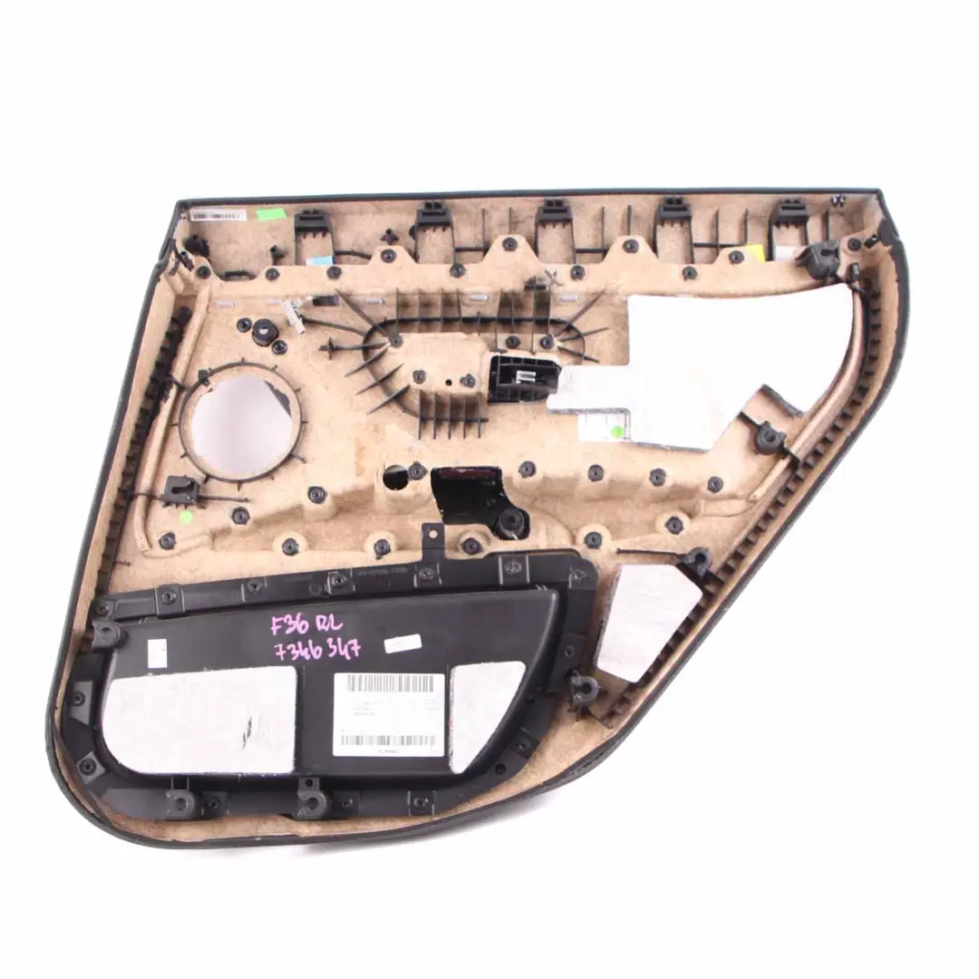 Door Card Rear Left N/S Lining Trim Panel Red Leather to BMW F36 LCI with Part number 7346347 BMW F36 LCI Door Card Rear Left N/S Lining Trim Panel Red Leather - SKU 7346347 - Part number 7346347