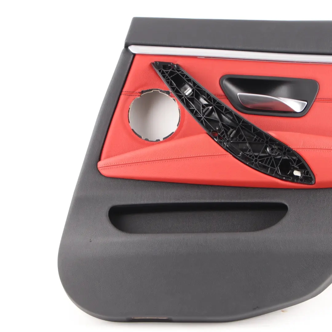 Door Card Rear Right O/S Lining Trim Panel Coral Red Leather to BMW F36 with Part number 7346348 BMW F36 Door Card Rear Right O/S Lining Trim Panel Coral Red Leather - SKU 7346348 - Part number 7346348