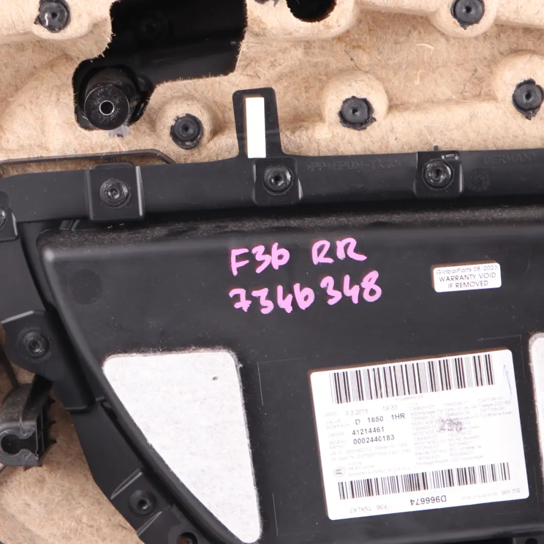 Door Card Rear Right O/S Lining Trim Panel Coral Red Leather to BMW F36 with Part number 7346348 BMW F36 Door Card Rear Right O/S Lining Trim Panel Coral Red Leather - SKU 7346348 - Part number 7346348