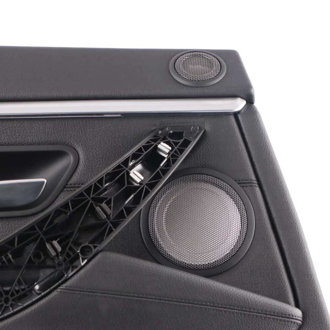 Door Card Trim Panel Rear Left N/S Lining Leather Black Chrome Strip to BMW F36 LCI with Part number 7346391 BMW F36 LCI Door Card Trim Panel Rear Left N/S Lining Leather Black Chrome Strip - SKU 7346391 - Part number 7346391