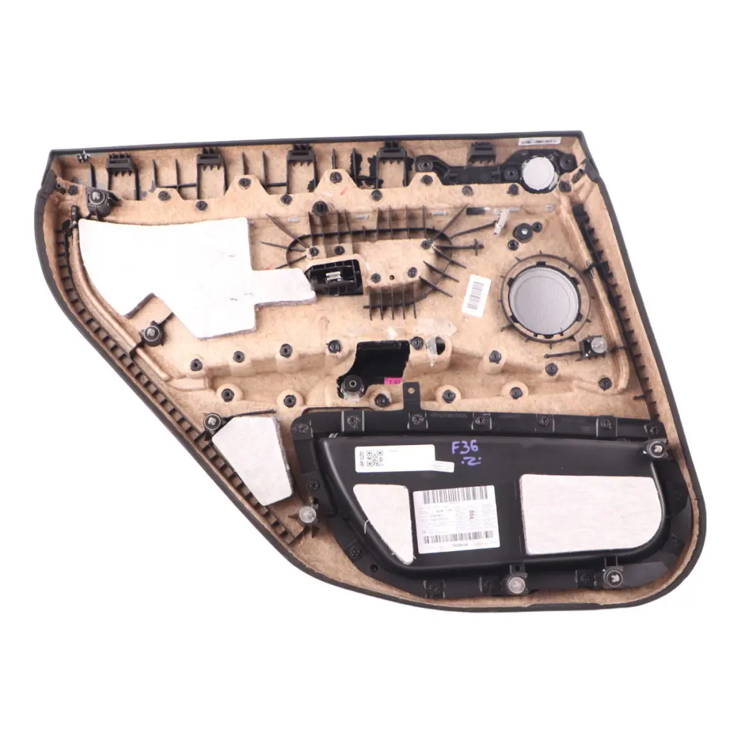 Door Card Trim Rear Right O/S Lining Leather Black Chrome Strip to BMW F36 LCI with Part number 7346392 BMW F36 LCI Door Card Trim Rear Right O/S Lining Leather Black Chrome Strip - SKU 7346392 - Part number 7346392