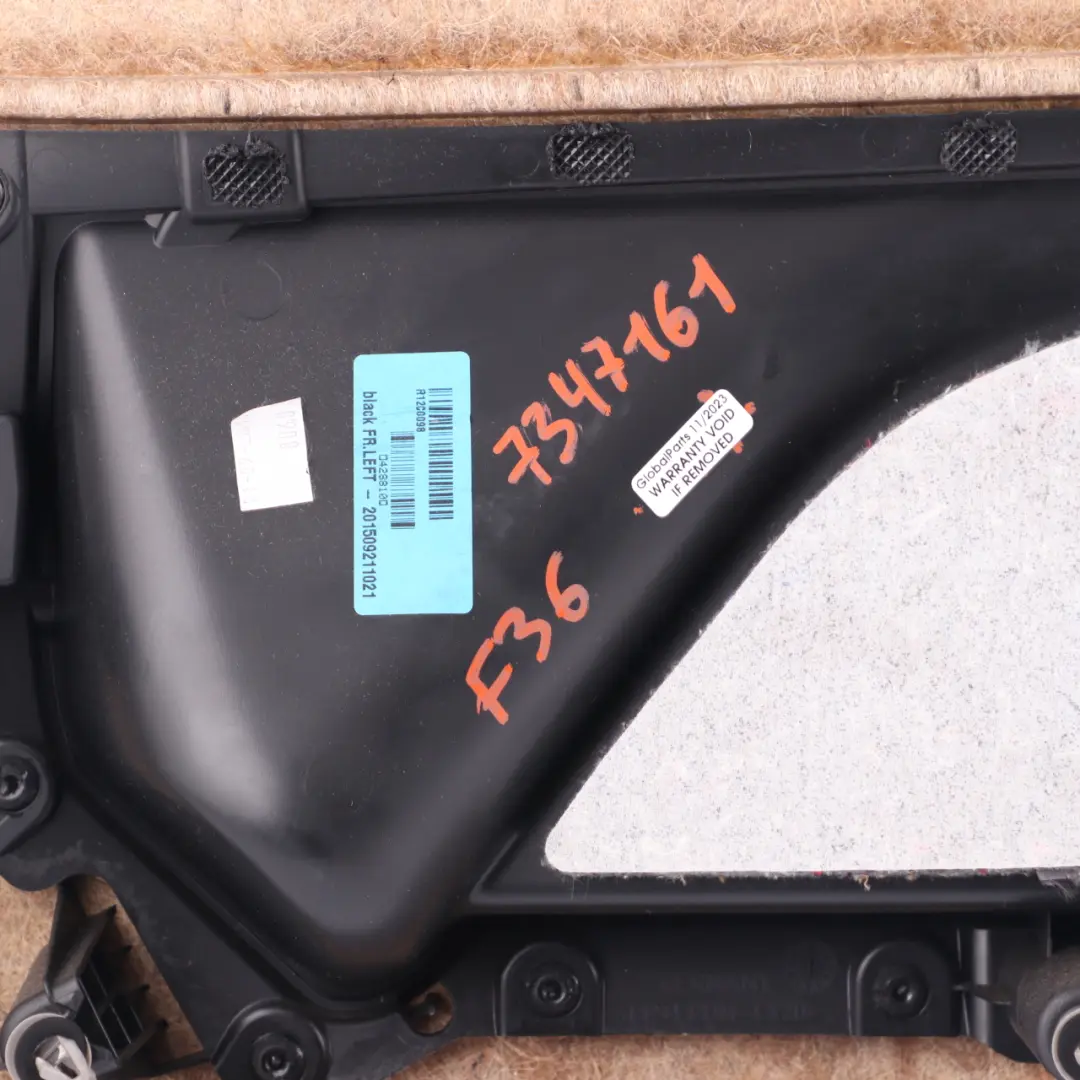 Panel Karta Boczek Drzwi Lewy Przód Czarna Skóra do BMW F36 LCI o numerze 7347161 BMW F36 LCI Panel Karta Boczek Drzwi Lewy Przód Czarna Skóra - SKU 7347161 - Numer Części 7347161