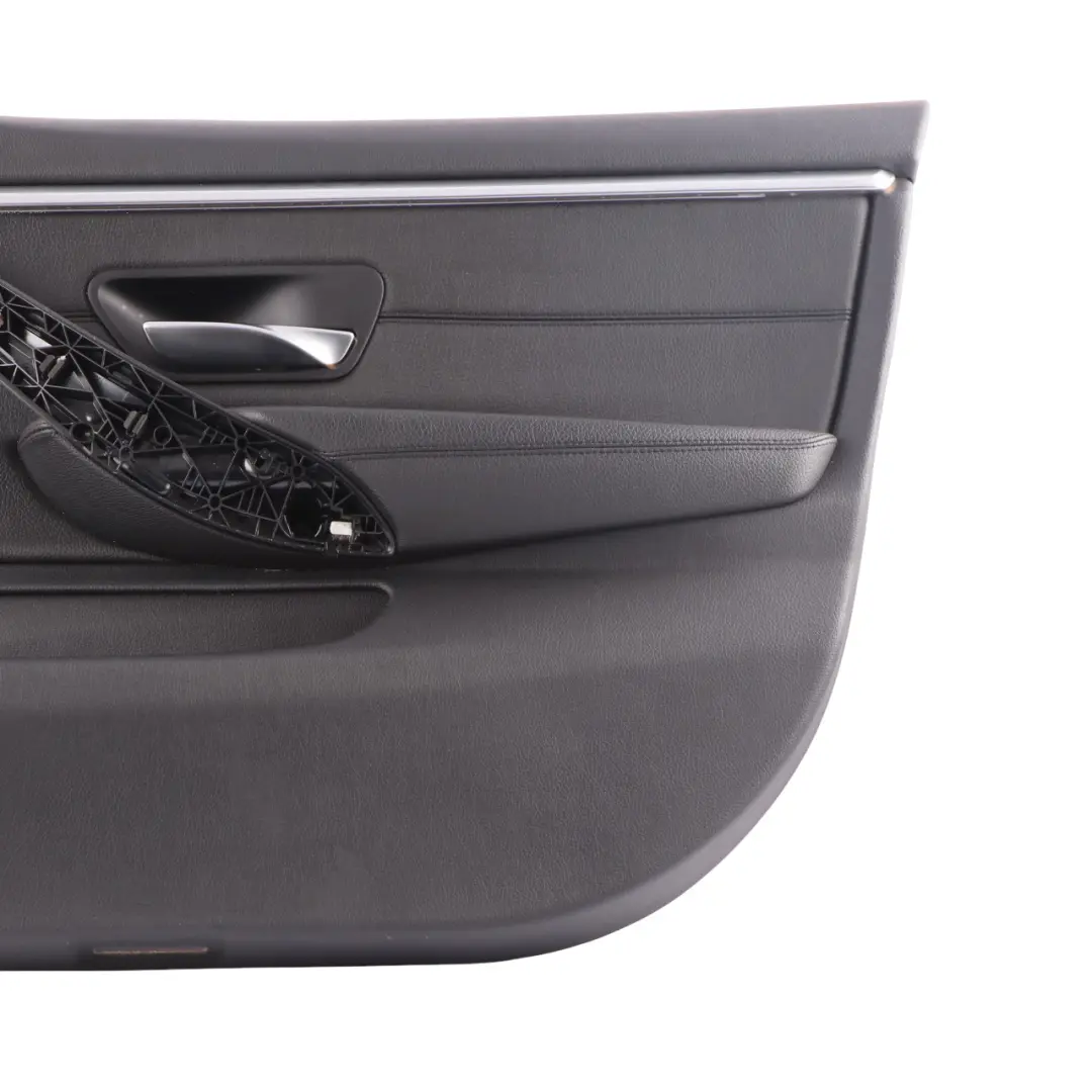 BMW F36 Door Card Front Right O/S Lining Panel Black Leather Silver Strip - SKU 7347162-2 - Part number 7347162