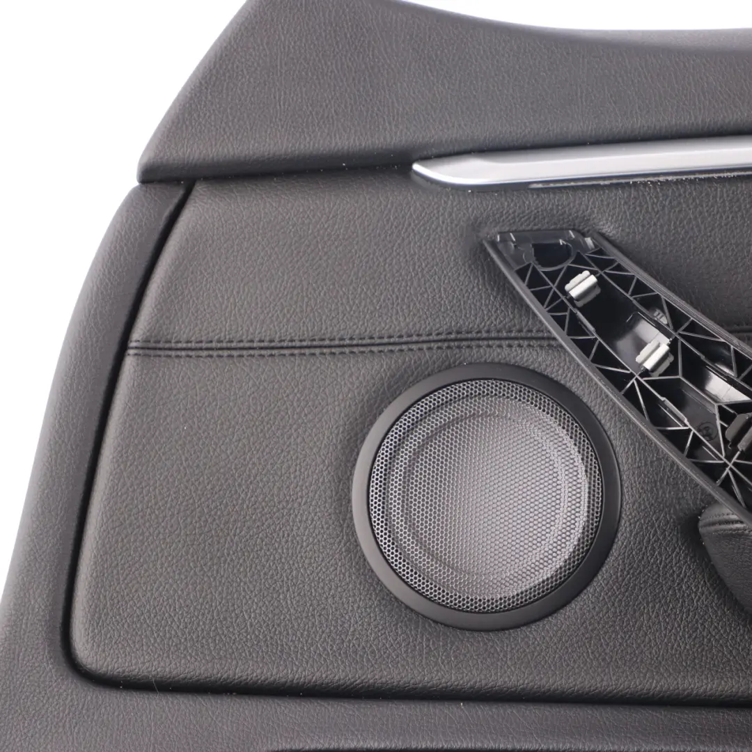 Door Card Front Right O/S Lining Panel Black Leather Silver Strip to BMW F36 with Part number 7347162 BMW F36 Door Card Front Right O/S Lining Panel Black Leather Silver Strip - SKU 7347162-2 - Part number 7347162