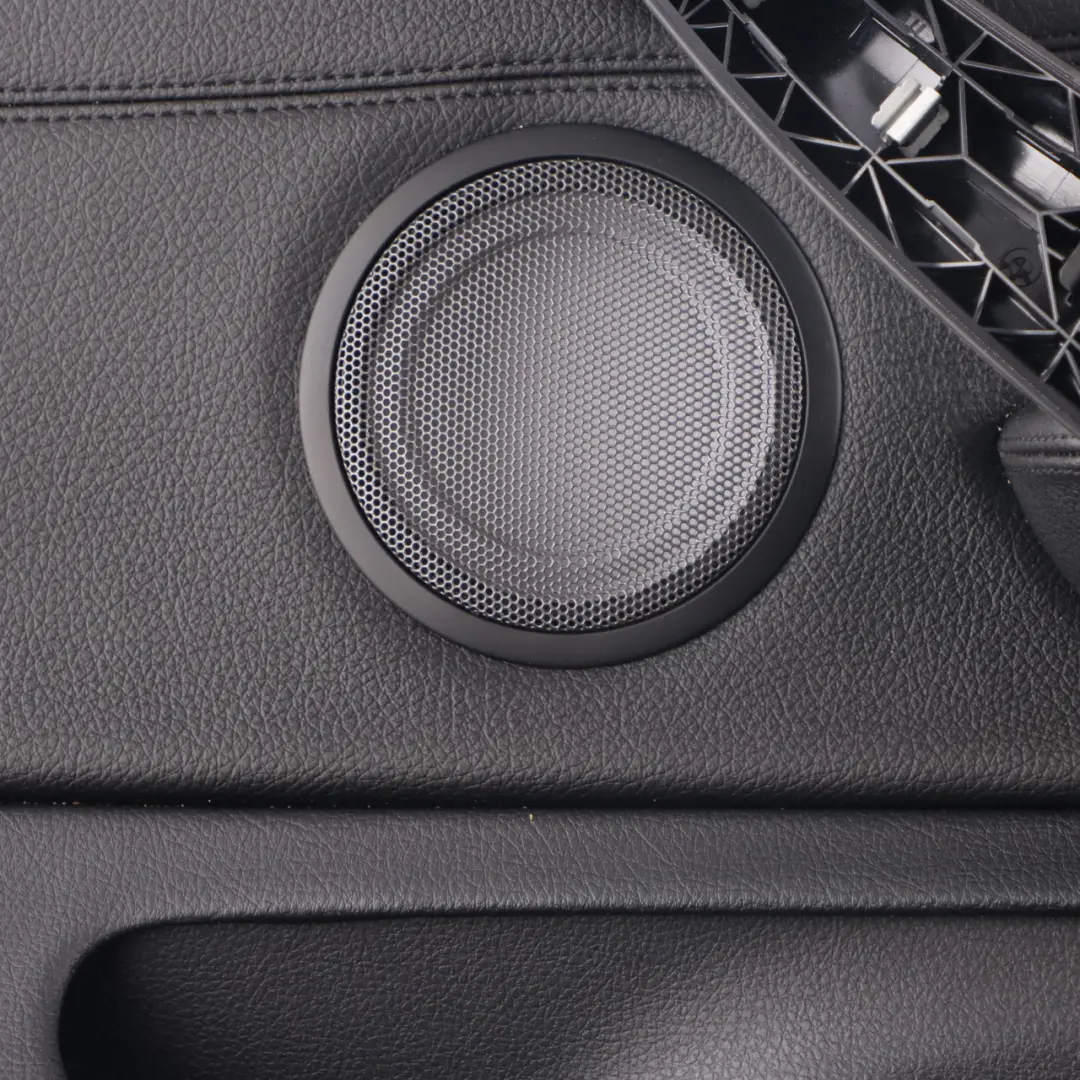 Door Card Front Right O/S Lining Panel Black Leather Silver Strip to BMW F36 with Part number 7347162 BMW F36 Door Card Front Right O/S Lining Panel Black Leather Silver Strip - SKU 7347162-2 - Part number 7347162