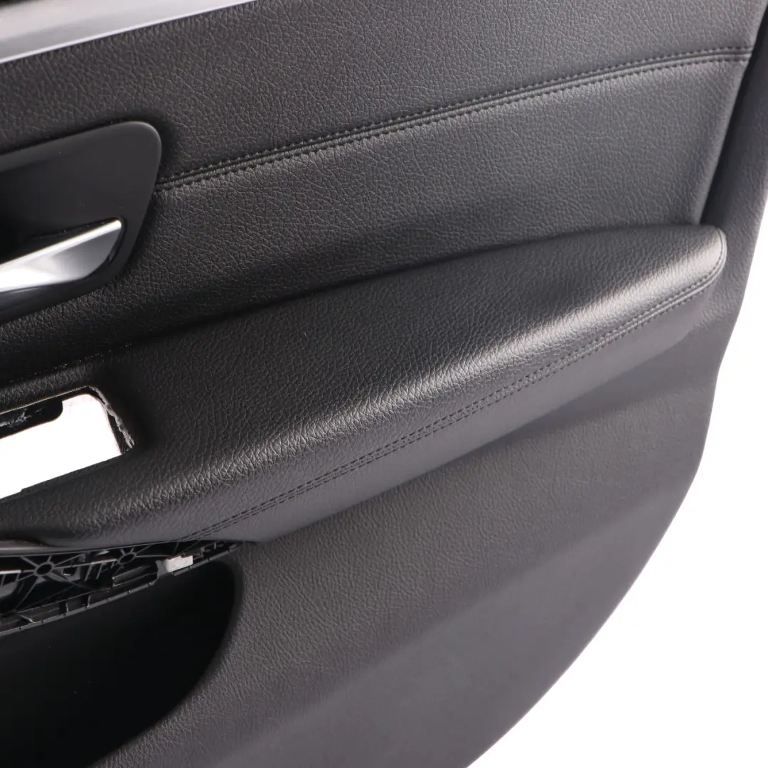 BMW F36 Door Card Front Right O/S Lining Panel Black Leather Silver Strip - SKU 7347162-2 - Part number 7347162