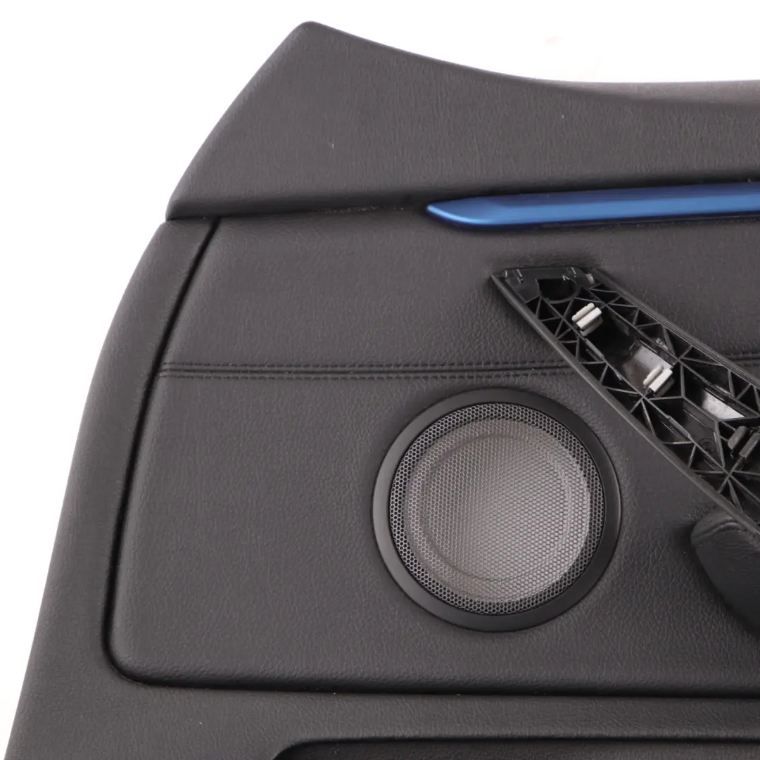 BMW F36 Door Card Front Right O/S Lining Panel Black Leather Blue Strip - SKU 7347162 - Part number 7347162