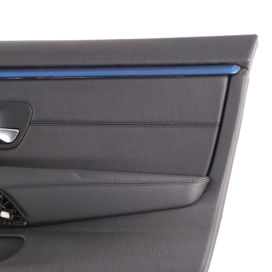 Karta Panel Boczek Drzwi Prawy Przód Skóra Czarna Niebieska Listwa do BMW F36 o numerze 7347162 BMW F36 Karta Panel Boczek Drzwi Prawy Przód Skóra Czarna Niebieska Listwa - SKU 7347162 - Numer Części 7347162