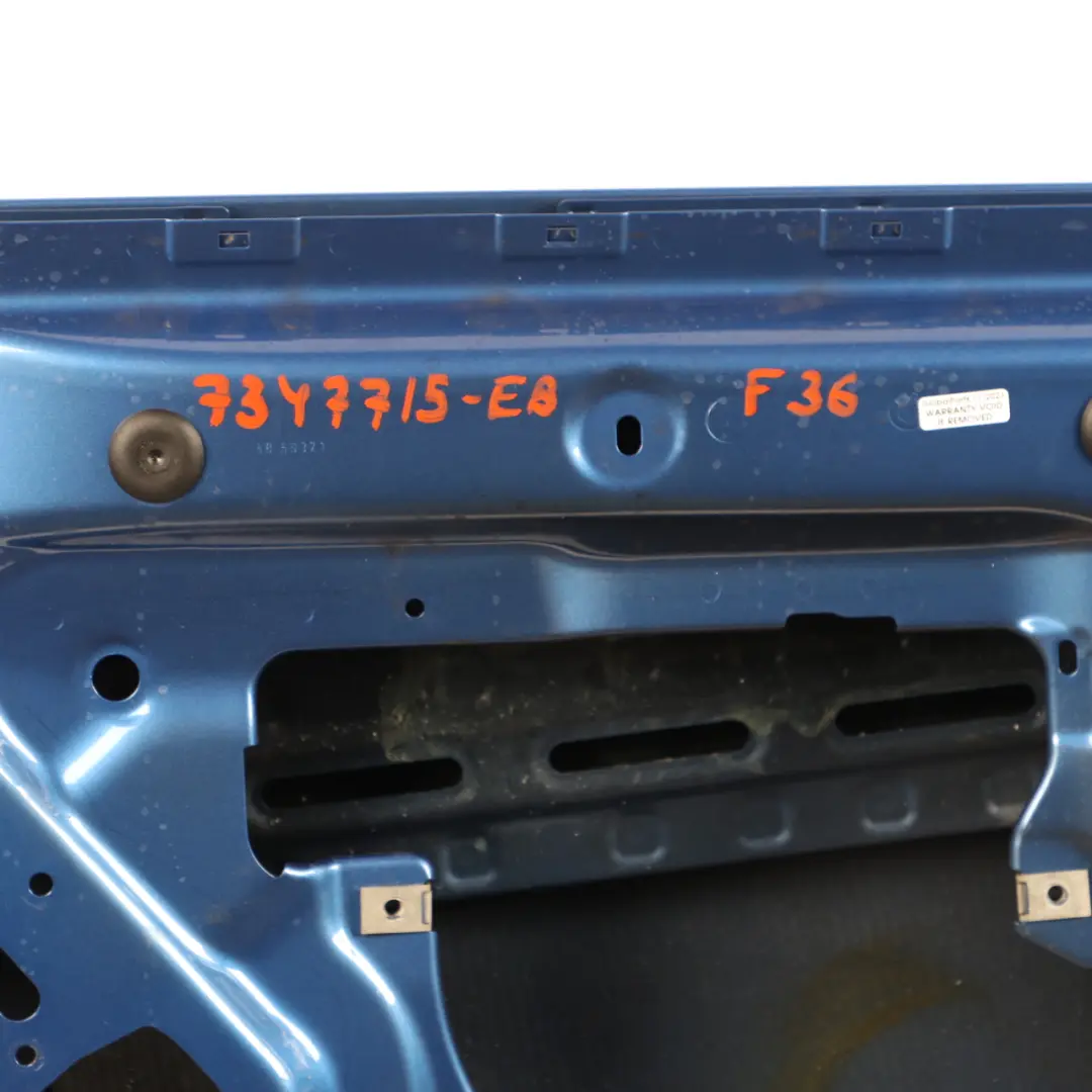 Door Rear Left N/S Estorilblau Estoril Blue Metallic - B45 to BMW F36 with Part number 7347715 BMW F36 Door Rear Left N/S Estorilblau Estoril Blue Metallic - B45 - SKU 7347715-EB - Part number 7347715
