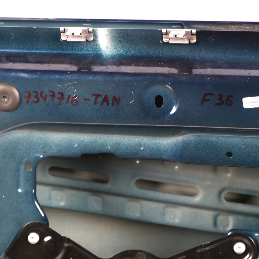Door Rear Right O/S Tanzanite Blue Metallic - X10 to BMW F36 Gran Coupe with Part number 7347716 BMW F36 Gran Coupe Door Rear Right O/S Tanzanite Blue Metallic - X10 - SKU 7347716-TAN - Part number 7347716