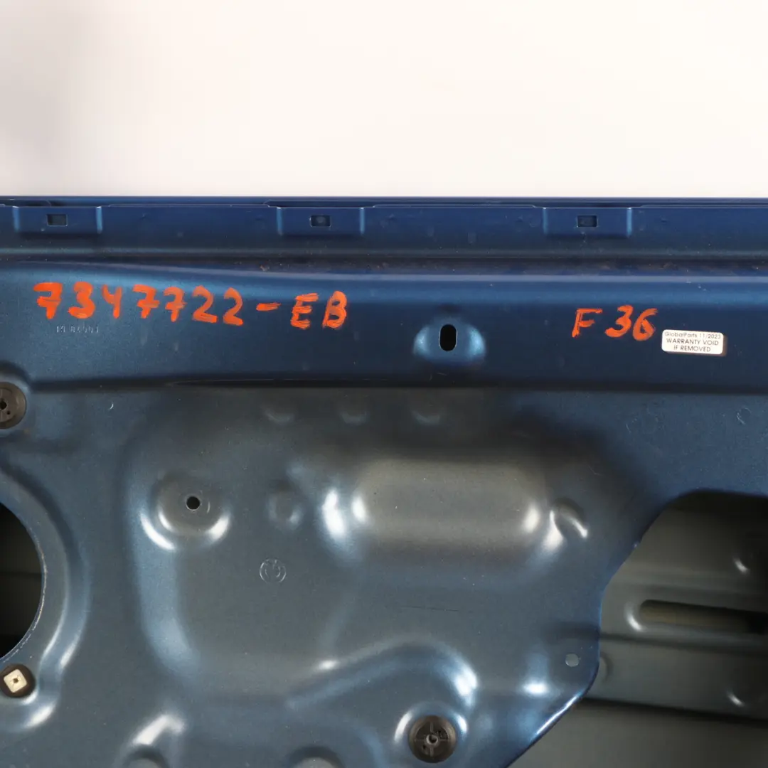 Door Front Right O/S Estorilblau Estoril Blue Metallic - B45 to BMW F36 with Part number 7347722 BMW F36 Door Front Right O/S Estorilblau Estoril Blue Metallic - B45 - SKU 7347722-EB - Part number 7347722