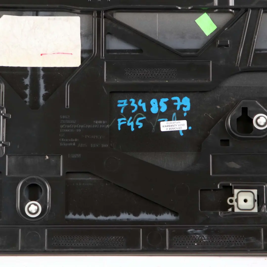 Spoiler BMW F45 Active Tourer Upper Trunk Lid Platinum Silver Metallic C08 to Rear with Part number 7348579 Rear Spoiler BMW F45 Active Tourer Upper Trunk Lid Platinum Silver Metallic C08 - SKU 7348579-PSM - Part number 7348579