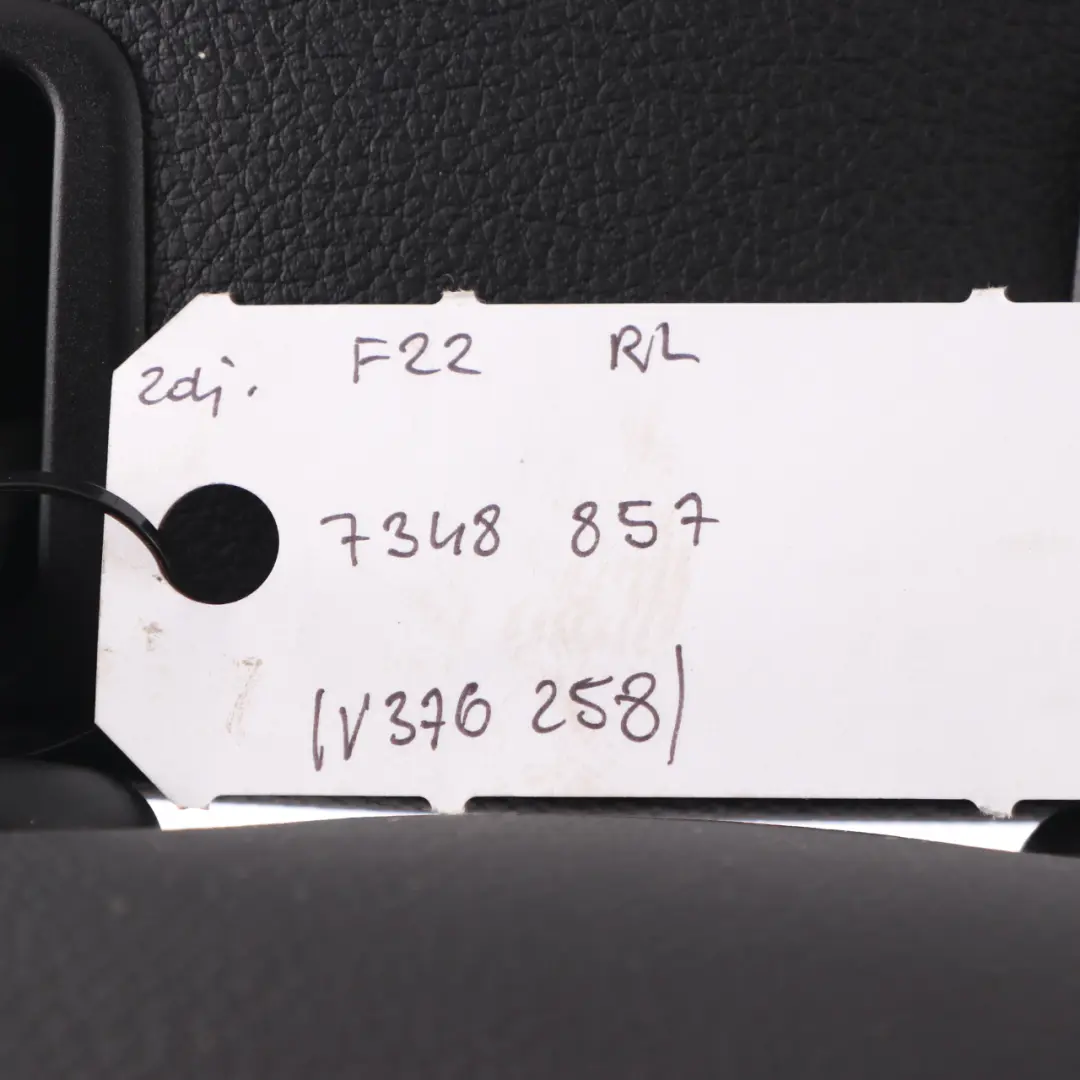 BMW F22 Asiento trasero izquierdo Respaldo de cuero Dakota Negro - SKU 7348857 - Número de pieza 7348857