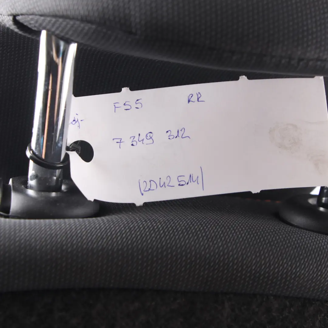 Respaldo Asiento Trasero Derecho Funda Respaldo Tela Firework Negro para Mini F55 con número de pieza 7349312 Mini F55 Respaldo Asiento Trasero Derecho Funda Respaldo Tela Firework Negro - SKU 7349312 - Número de pieza 7349312