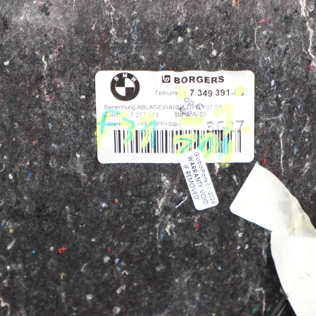 Boot Trunk Lid Touring Luggage Compartment Loading Panel Cover to BMW F31 with Part number 7349391 BMW F31 Boot Trunk Lid Touring Luggage Compartment Loading Panel Cover - SKU 7349391-1 - Part number 7349391