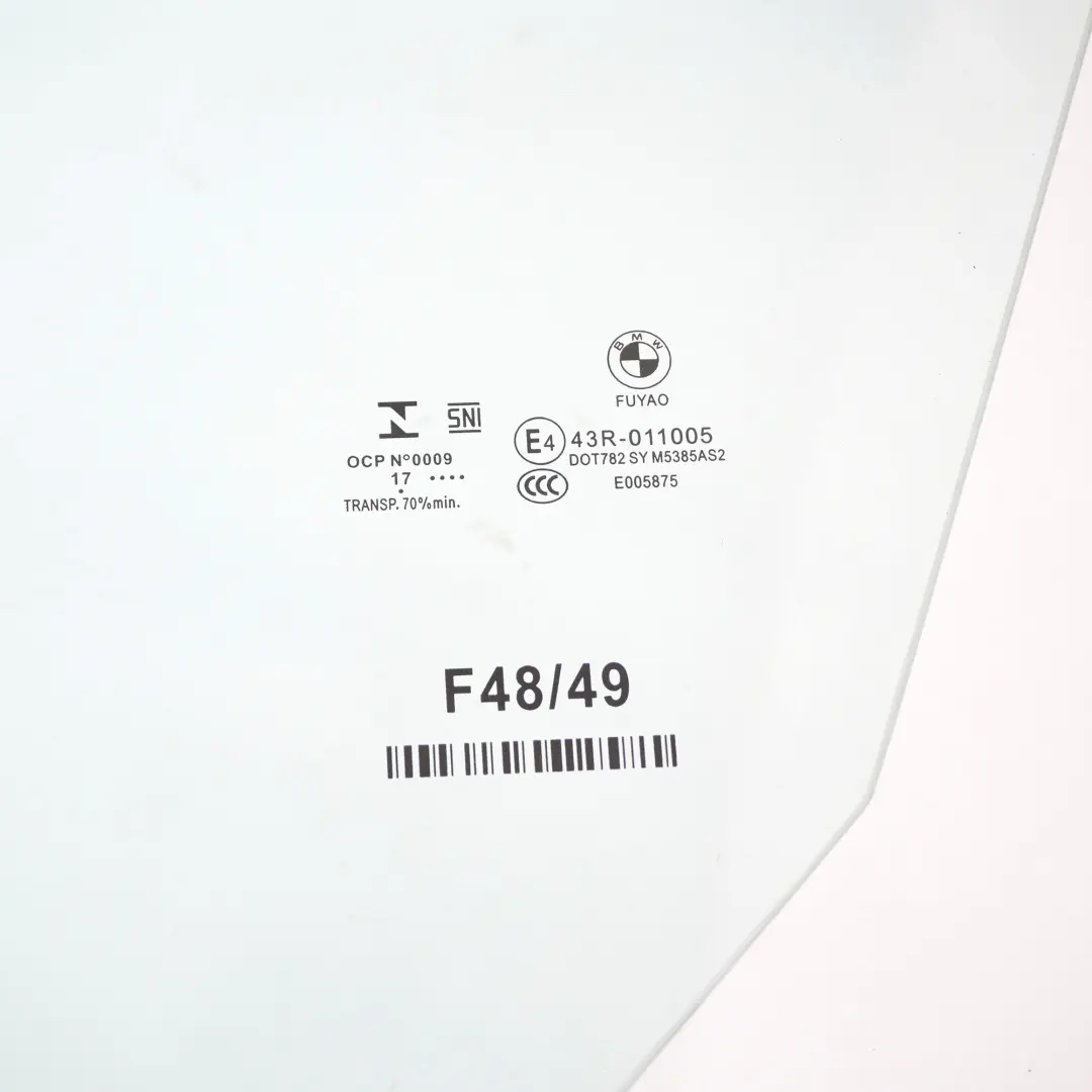 BMW X1 F48 Vitre Latérale de Porte Avant Gauche Vitrage Vert AS2 - SKU 7349495 - Numéro de pièce 7349495