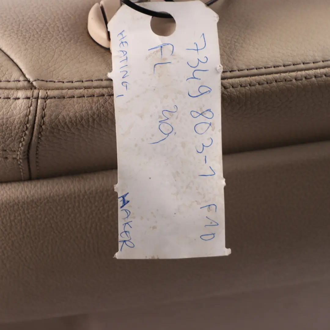Front Seat BMW F10 F11 LCI Left N/S Heated Leather Dakota Oyster Exclusive Seam  - SKU 7349803-1 - Part number 7349803