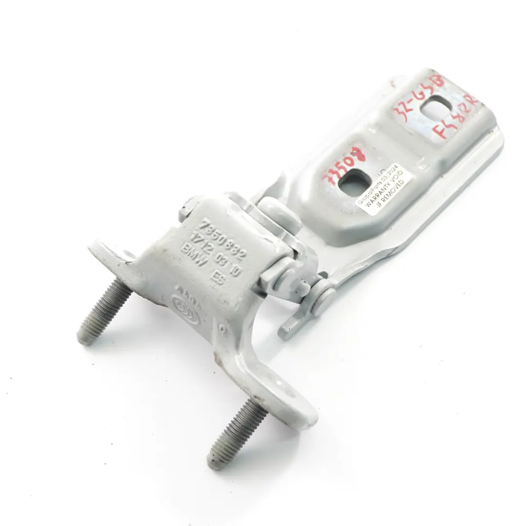 Bisagra trasera derecha tapa maletero Gris espacial metalizado A52 para BMW X1 F48 con número de pieza 7350832 BMW X1 F48 Bisagra trasera derecha tapa maletero Gris espacial metalizado A52 - SKU 7350830-GSB - Número de pieza 7350832