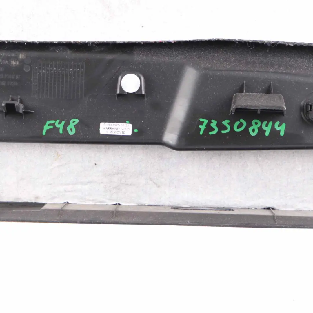 Boot Trunk Lid Tailgate Lower Interior Trim Panel Cover Black to BMW X1 F48 with Part number 7350851 BMW X1 F48 Boot Trunk Lid Tailgate Lower Interior Trim Panel Cover Black - SKU 7350851-1 - Part number 7350851