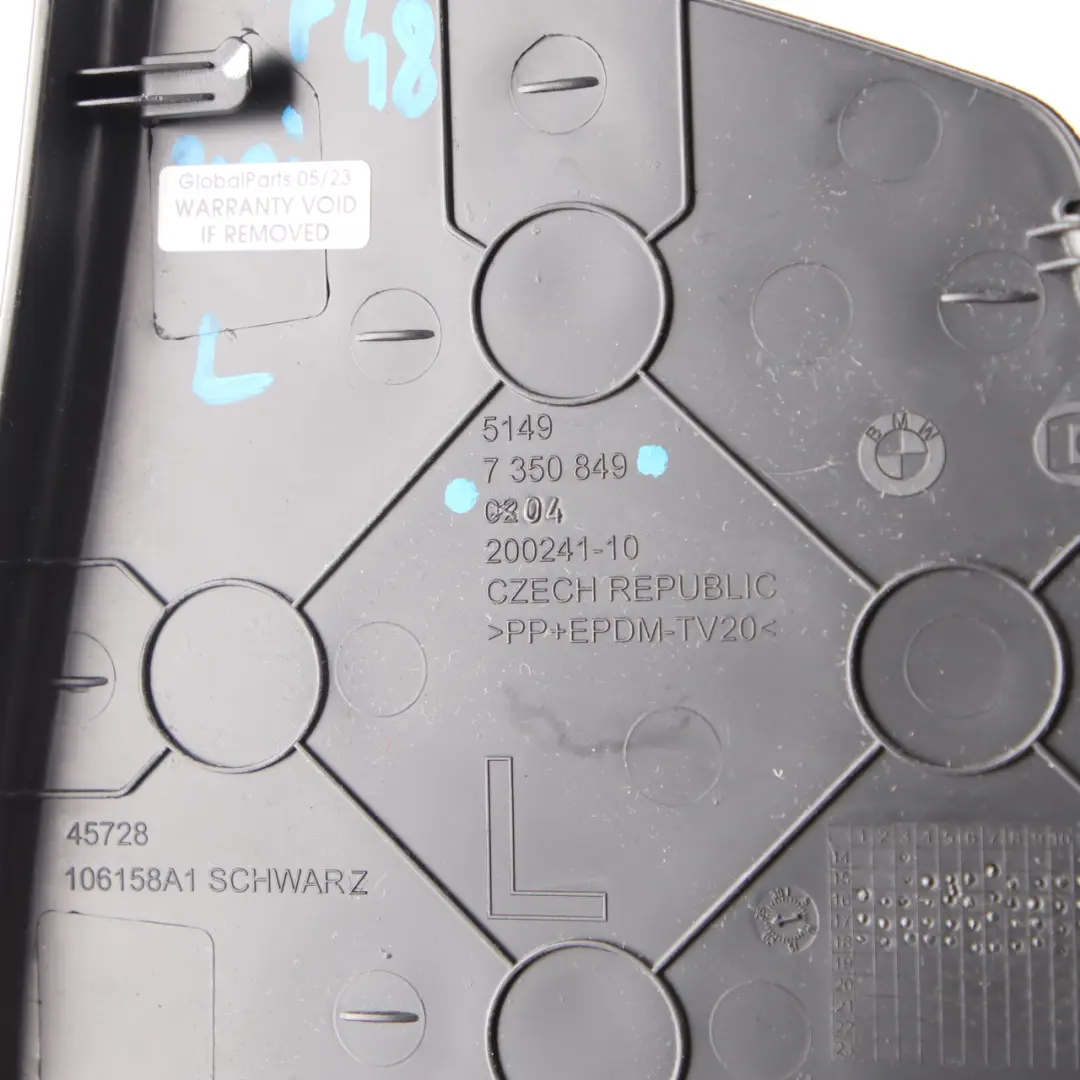 BMW X1 F48 Osłona Klapy Bagażnika Tylna Lewa Czarna - SKU 7350849 - Numer Części 7350849