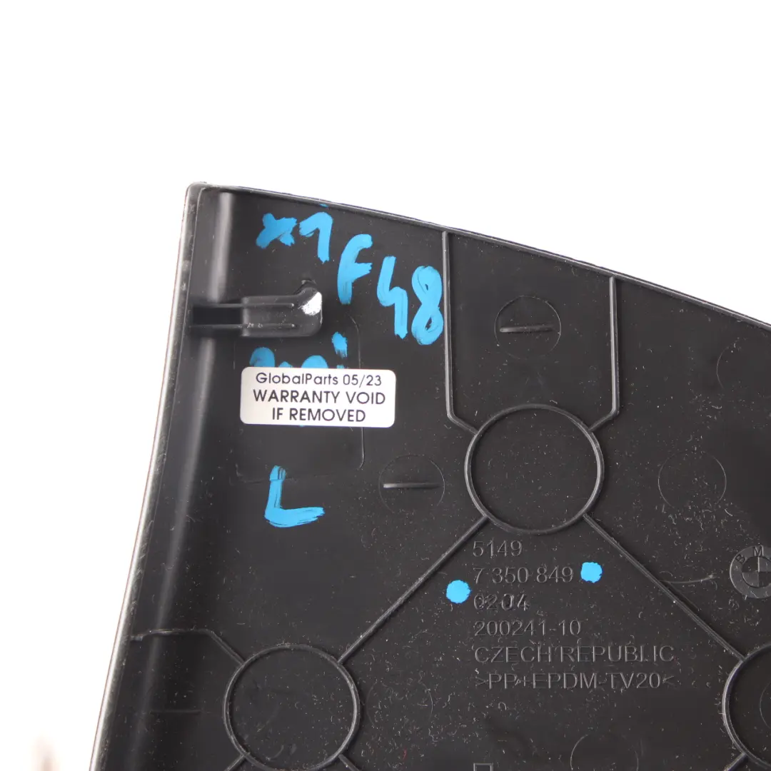 Trunk Lid Trim Rear Left N/S Tailgate Cover Panel Black to BMW X1 F48 with Part number 7350849 BMW X1 F48 Trunk Lid Trim Rear Left N/S Tailgate Cover Panel Black - SKU 7350849 - Part number 7350849