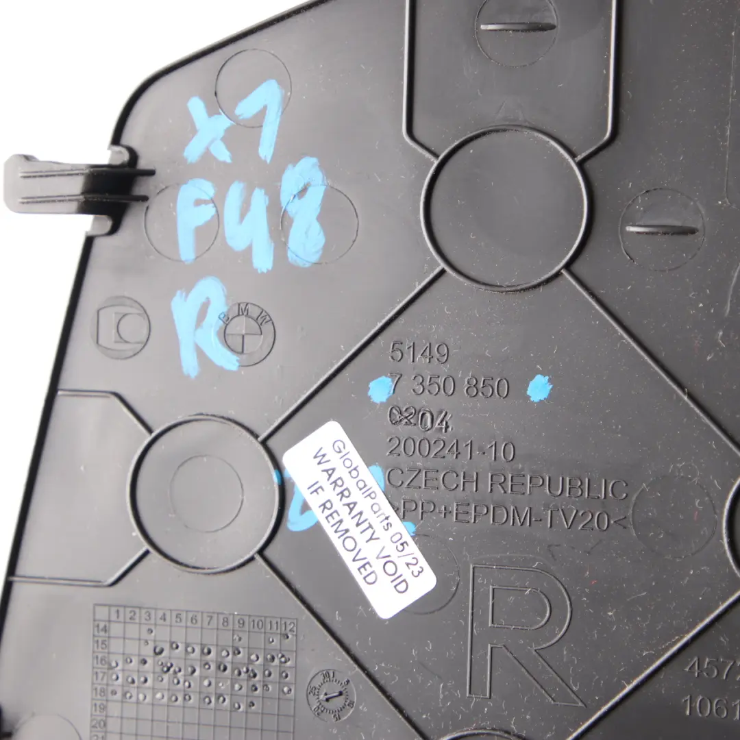 Trunk Lid Trim Rear Right O/S Tailgate Cover Panel Black to BMW X1 F48 with Part number 7350850 BMW X1 F48 Trunk Lid Trim Rear Right O/S Tailgate Cover Panel Black - SKU 7350850 - Part number 7350850