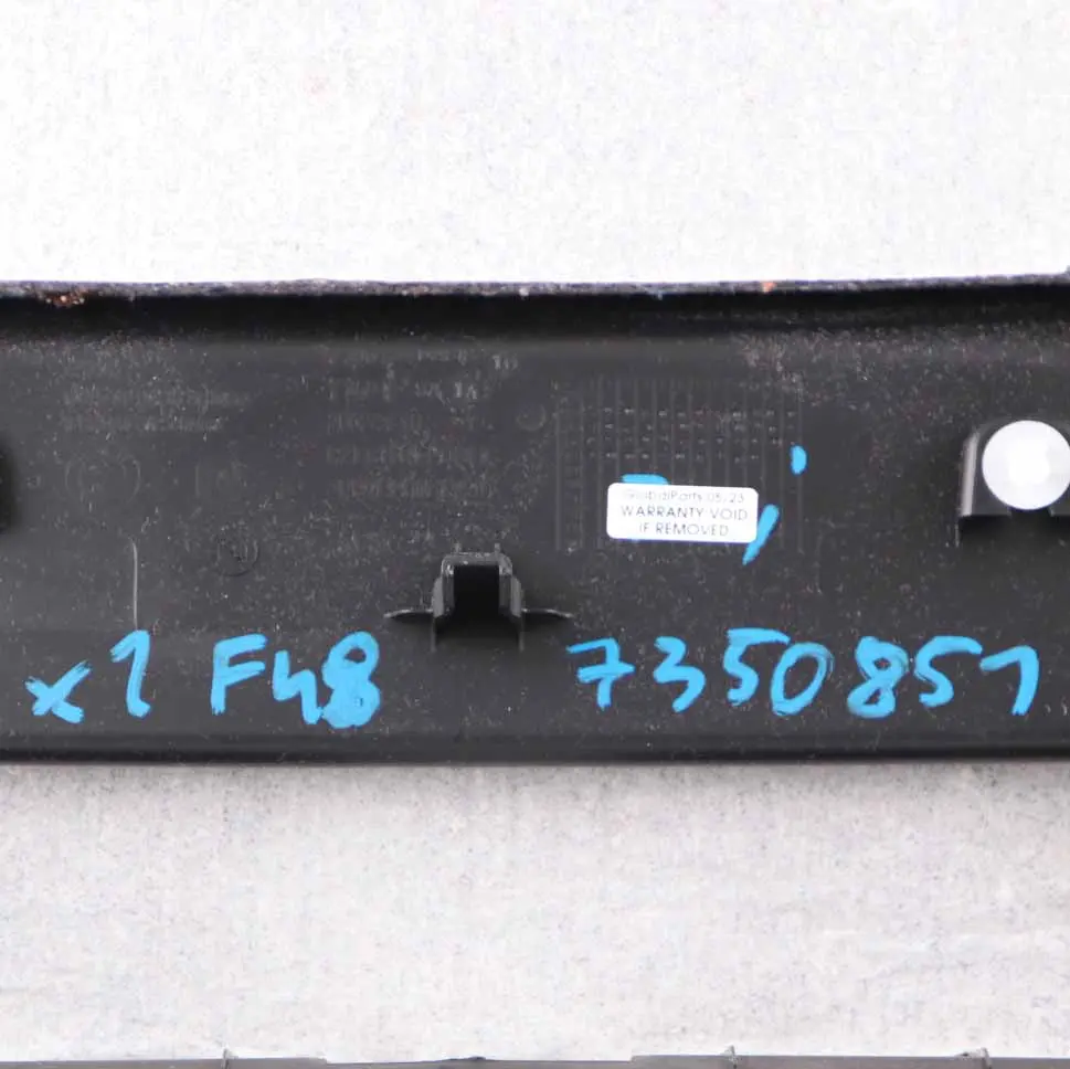 Boot Trunk Lid Tailgate Lower Interior Trim Panel Cover Black to BMW X1 F48 with Part number 7350851 BMW X1 F48 Boot Trunk Lid Tailgate Lower Interior Trim Panel Cover Black - SKU 7350851 - Part number 7350851