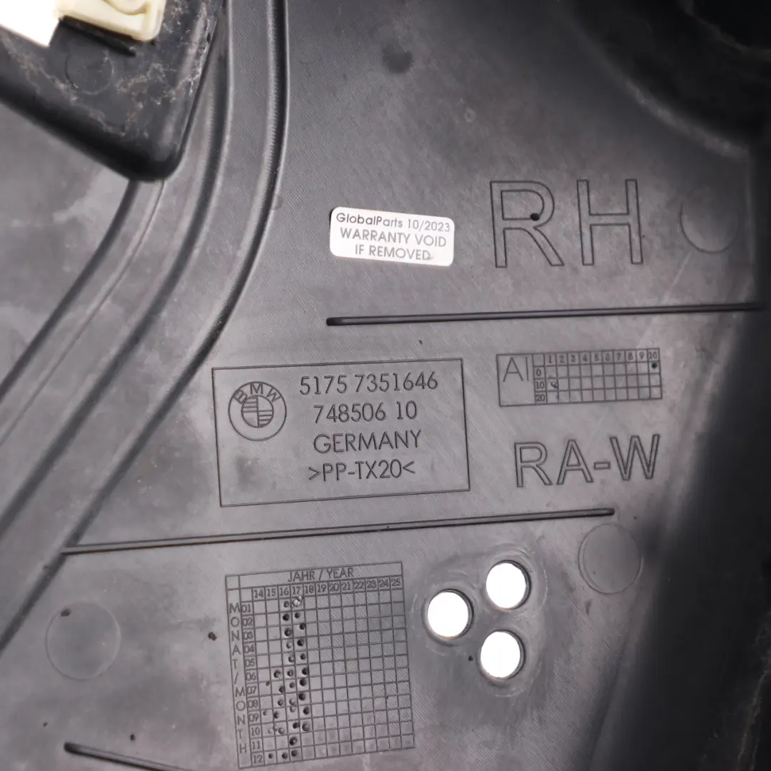 Underbody Panelling Rear Right O/S Chassis Splash Mud Cover to BMW G11 G12 with Part number 7351646 BMW G11 G12 Underbody Panelling Rear Right O/S Chassis Splash Mud Cover - SKU 7351646 - Part number 7351646