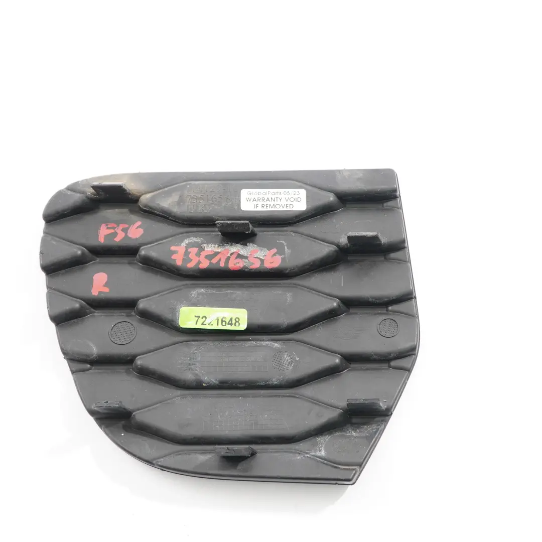  Grille pare-chocs arrière Mini Cooper JCW F55 F56 Aerokit Grid Droite - SKU 7351656 - Numéro de pièce 7351656