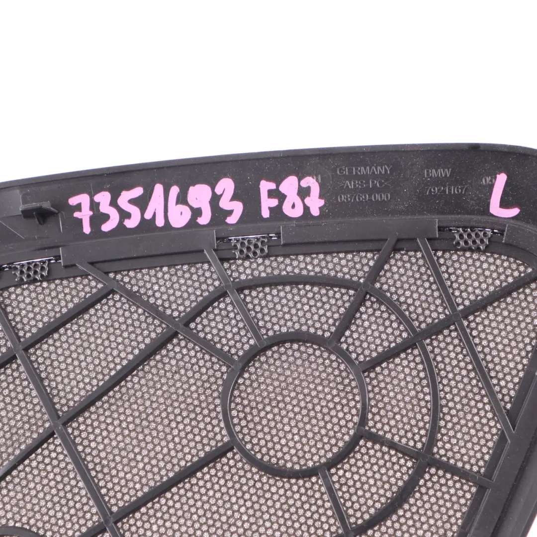 Shelf Harman Kardon Speaker Cover Left N/S Black 7921167 to Cover BMW F87 M2 Rear with Part number 7351693 Cover BMW F87 M2 Rear Shelf Harman Kardon Speaker Cover Left N/S Black 7921167 - SKU 7351693 - Part number 7351693