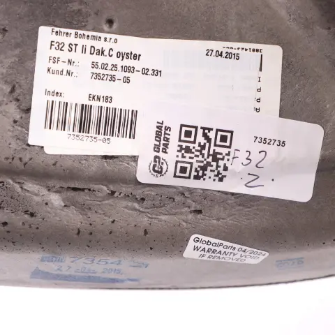 Panel BMW F32 Lateral Rear Seat Left N/S Trim Leather Dakota Oyster to Seat with Part number 7352735 Seat Panel BMW F32 Lateral Rear Seat Left N/S Trim Leather Dakota Oyster - SKU 7352735 - Part number 7352735