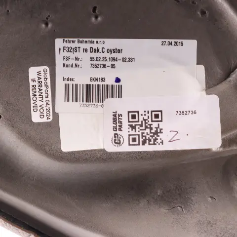 Panel BMW F32 Lateral Rear Seat Right O/S Trim Leather Dakota Oyster to Seat with Part number 7352736 Seat Panel BMW F32 Lateral Rear Seat Right O/S Trim Leather Dakota Oyster - SKU 7352736 - Part number 7352736