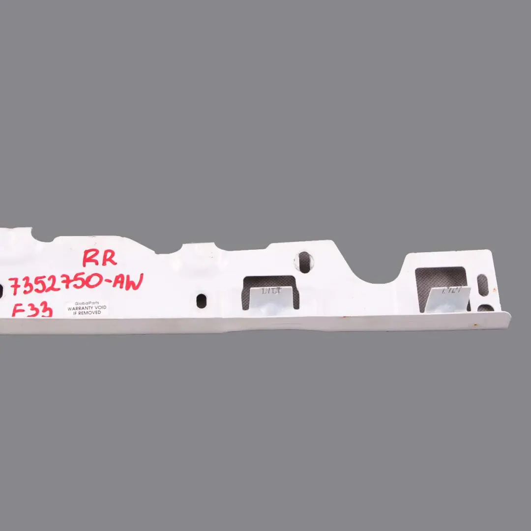 BMW F33 F83 Convertible Window Lifter Motor Rear Right Cover Plate Alpinweiss 3 - SKU 7352750-AW - Part number 7352750
