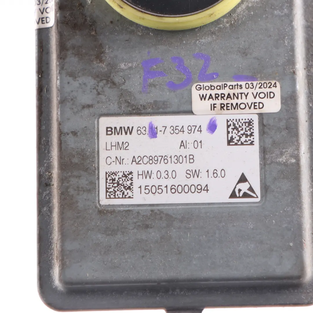 Módulo de faro BMW F32 F33 F10 F11 LCI LED Ballast Control Unit para con número de pieza 7354974 Módulo de faro BMW F32 F33 F10 F11 LCI LED Ballast Control Unit - SKU 7354974 - Número de pieza 7354974