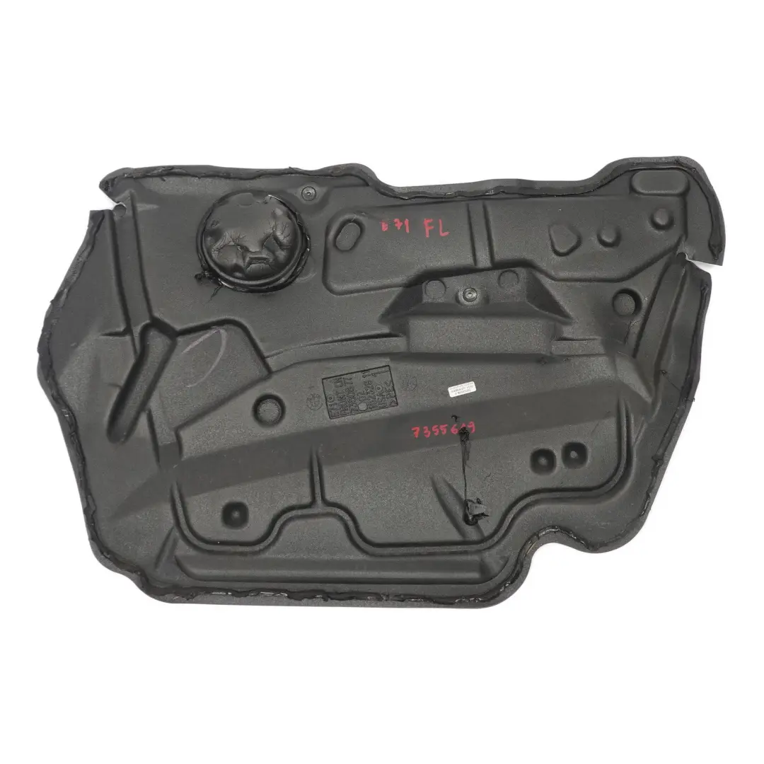Pannello isolante acustico porta anteriore sinistra tappetino 7350877 per BMW X6 E71 con numero di parte 7355619 BMW X6 E71 Pannello isolante acustico porta anteriore sinistra tappetino 7350877 - SKU 7355619 - Numero di parte 7355619
