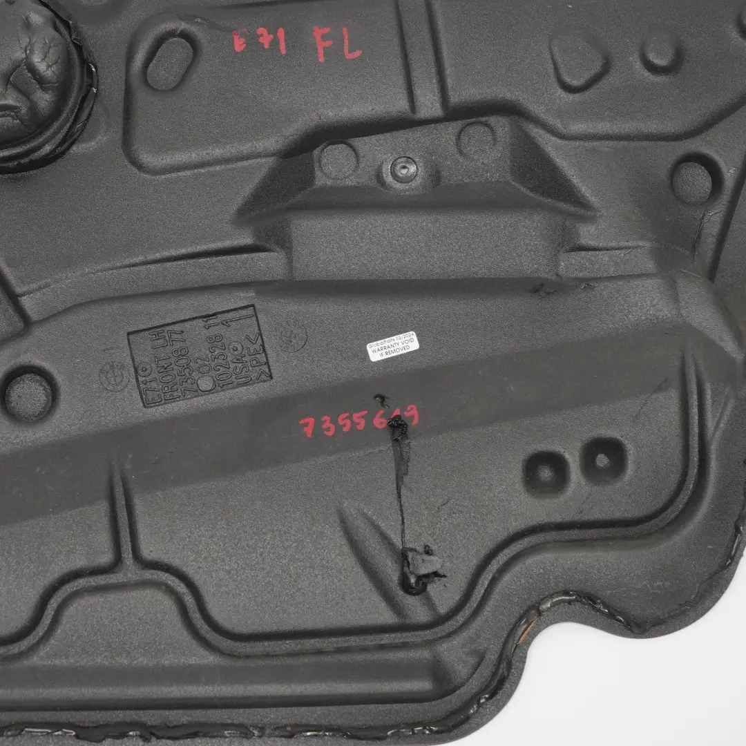 Aislamiento Acústico Puerta Delantera Izquierda Aislante 7350877 para BMW X6 E71 con número de pieza 7355619 BMW X6 E71 Aislamiento Acústico Puerta Delantera Izquierda Aislante 7350877 - SKU 7355619 - Número de pieza 7355619