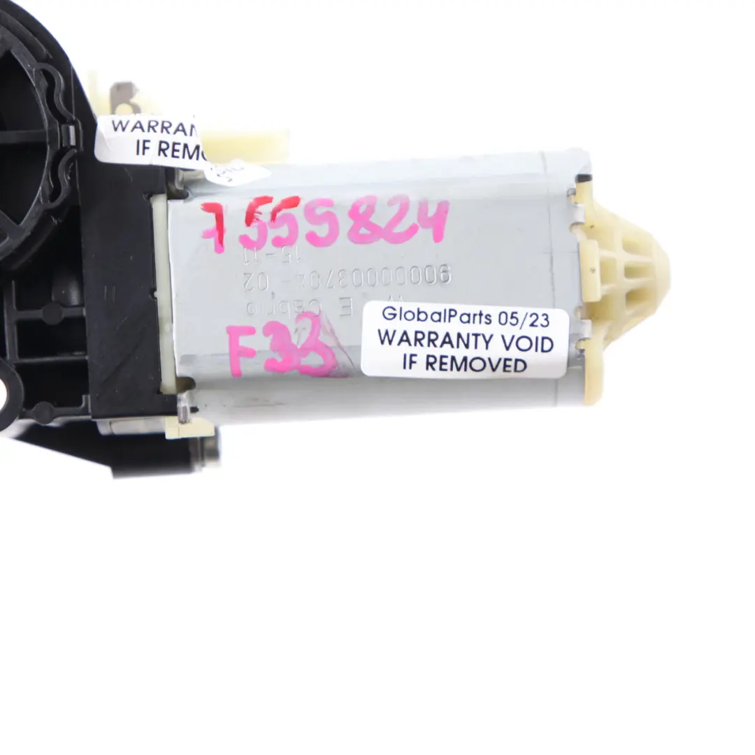 Folding Top Convertible Drive Locking Mechanism Motor to BMW E93 F33 with Part number 7355824 BMW E93 F33 Folding Top Convertible Drive Locking Mechanism Motor - SKU 7355824 - Part number 7355824