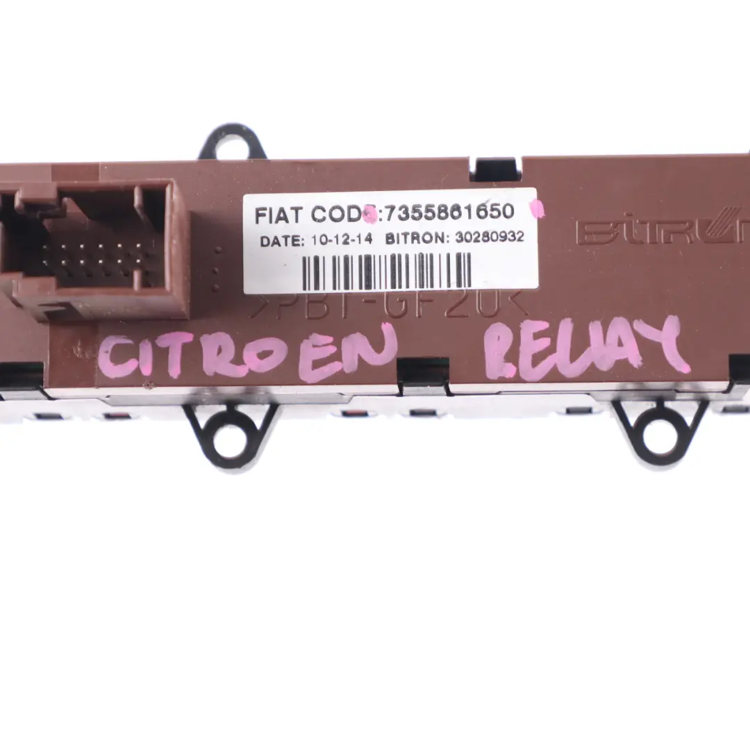 Panel De Salpicadero Citroen Relé Fiat Ducato Botón Interruptor para con número de pieza 7355861650 Panel De Salpicadero Citroen Relé Fiat Ducato Botón Interruptor - SKU 7355861650 - Número de pieza 7355861650