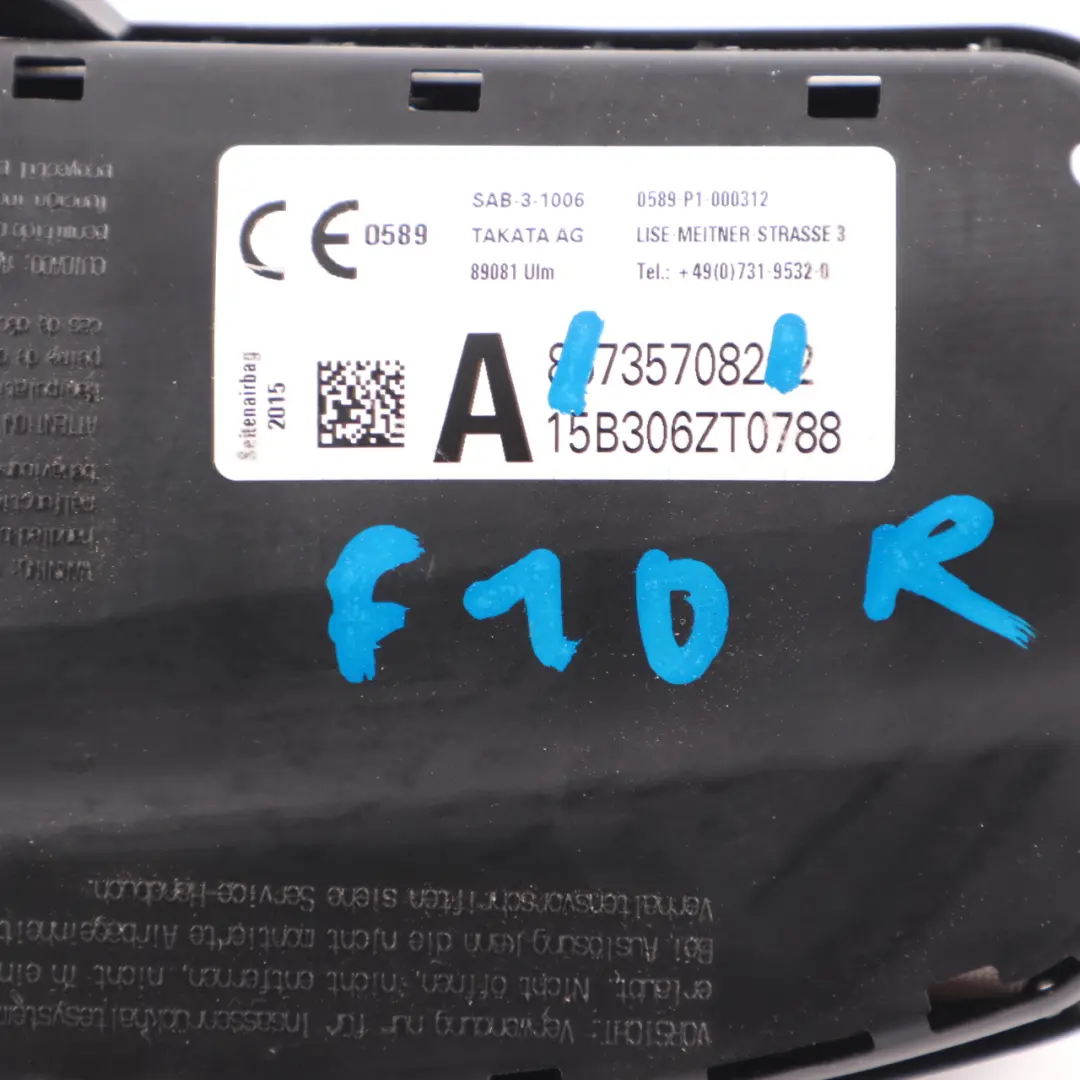Modulo laterale anteriore destro sedile per BMW F10 F07 GT LCI F11 LCI Air con numero di parte 7357082 BMW F10 F07 GT LCI F11 LCI Air Modulo laterale anteriore destro sedile - SKU 7357082 - Numero di parte 7357082
