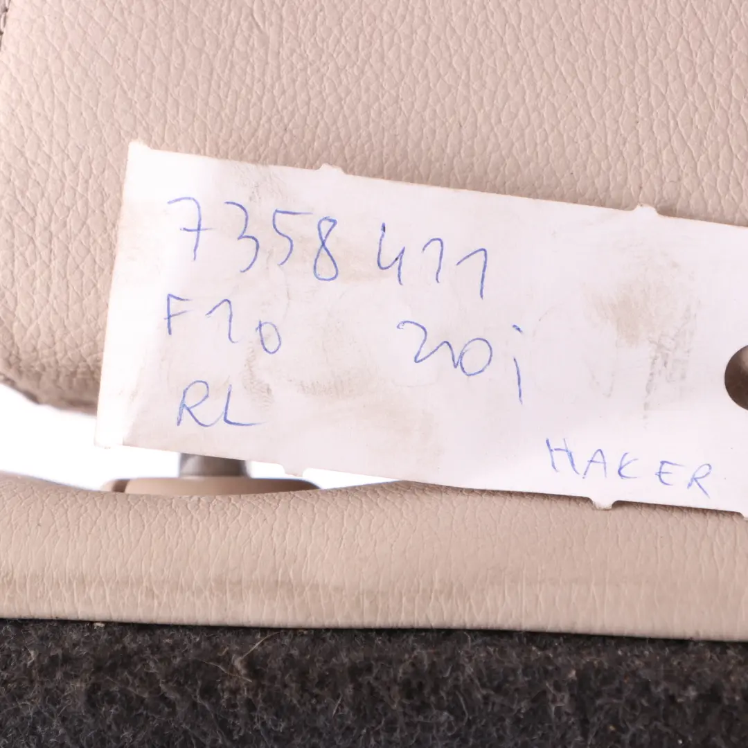 Backrest Left N/S Cover Cup Holder Leather Dakota Oyster to BMW F10 LCI Rear Seat with Part number 7358411 BMW F10 LCI Rear Seat Backrest Left N/S Cover Cup Holder Leather Dakota Oyster - SKU 7358411 - Part number 7358411