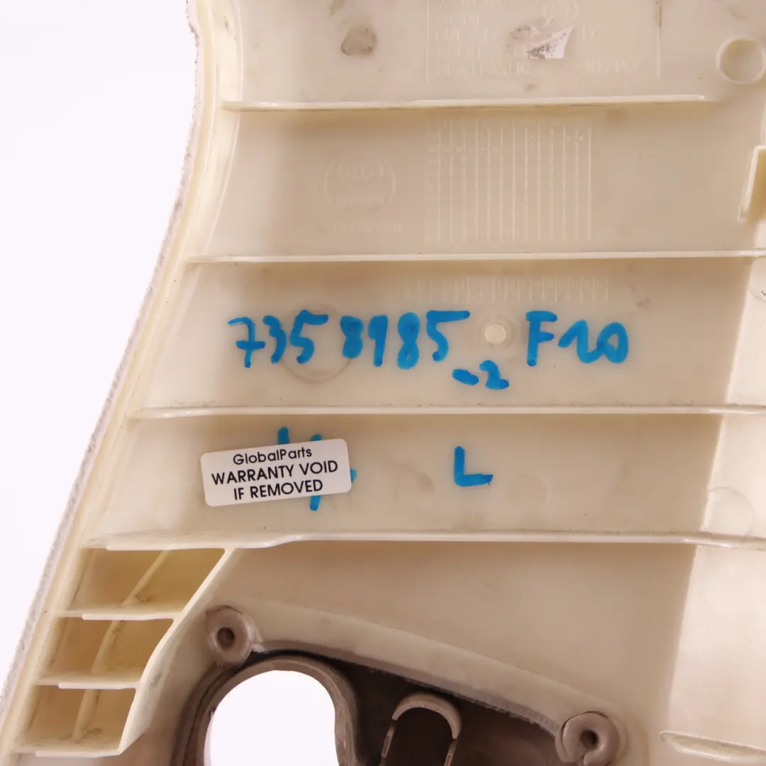 BMW F10 F11 Innen B Säule Obere Abdeckung Links Verkleidung Oyster - SKU 7358983 - Teilenummer 7358983