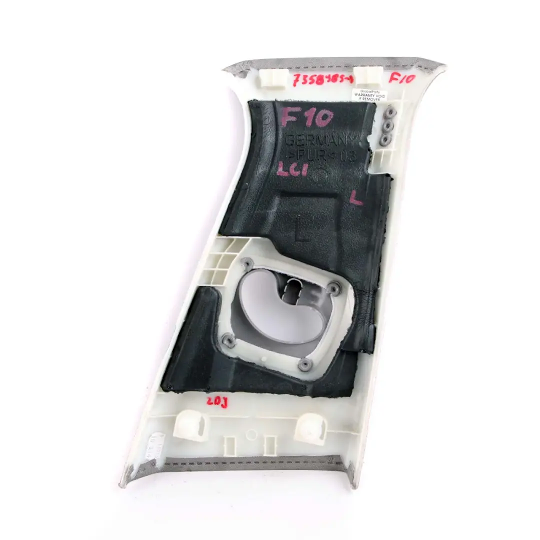 B-Column Trim Pillar Upper Left N/S Grey 9116349 to BMW 5 Series F10 F11 LCI Cover with Part number 7358985 BMW 5 Series F10 F11 LCI Cover B-Column Trim Pillar Upper Left N/S Grey 9116349 - SKU 7358985-1 - Part number 7358985