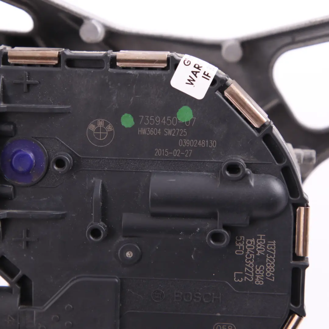 limpiaparabrisas BMW i3 I01 Sistema conexión parabrisas delantero derecho para Motor con número de pieza 7359450 Motor limpiaparabrisas BMW i3 I01 Sistema conexión parabrisas delantero derecho - SKU 7359450 - Número de pieza 7359450