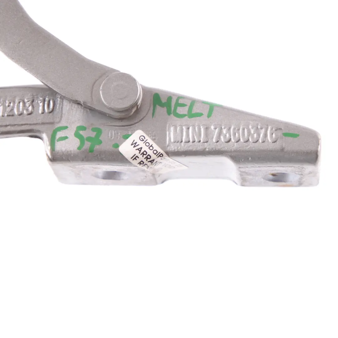 Trunk Lid Hinge Rear Right O/S Melting Silver - C2K 7360376 to Mini F57 Convertible with Part number 7360370 Mini F57 Convertible Trunk Lid Hinge Rear Right O/S Melting Silver - C2K 7360376 - SKU 7360370-MELT - Part number 7360370