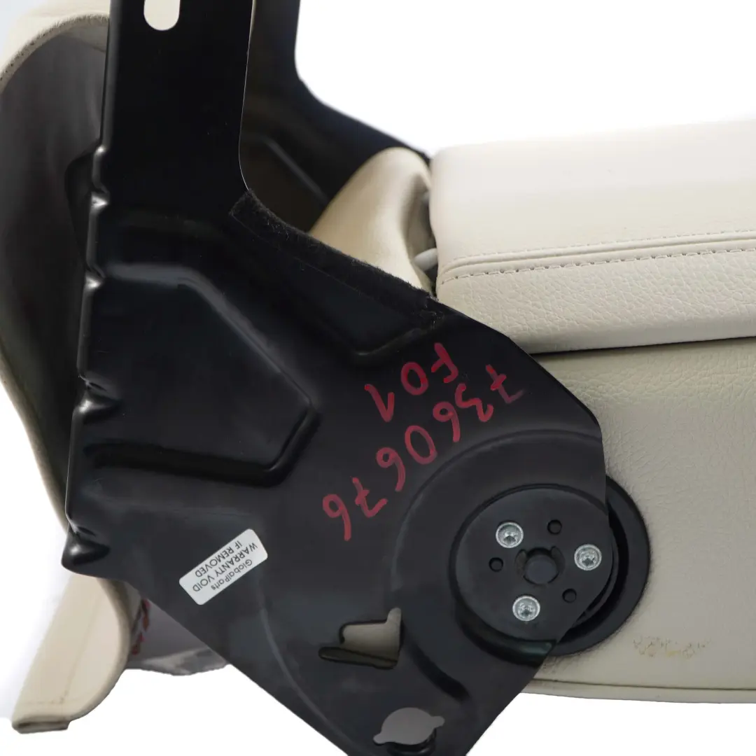 Armrest BMW F01 Centre Middle Tray Cup Holder Leather Ivory White to Rear Seat with Part number 7360676 Rear Seat Armrest BMW F01 Centre Middle Tray Cup Holder Leather Ivory White - SKU 7360676 - Part number 7360676